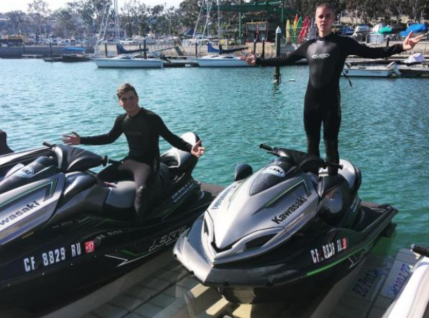 Martin Garrix and Justin Bieber on jet ski
