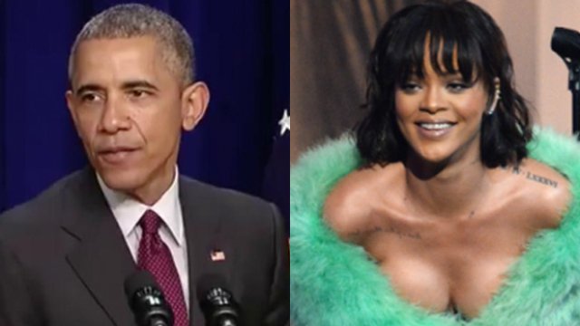 Barack Obama and Rihanna