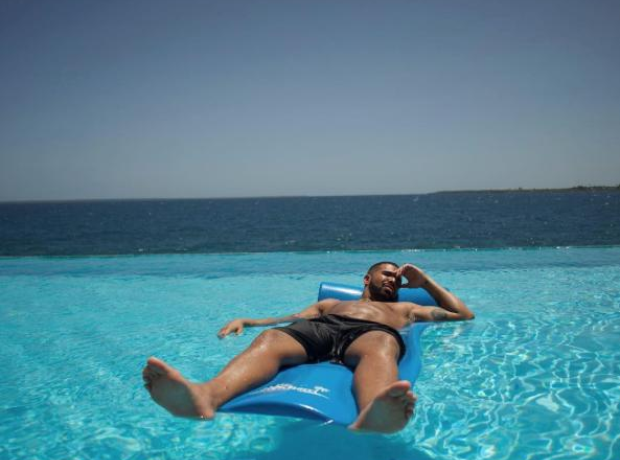 Drake in pool