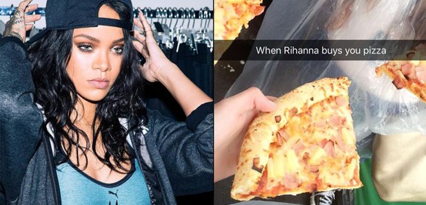 Rihanna buys fans pizza