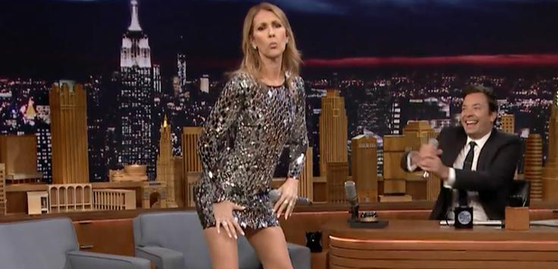 Celine Dion dancing on the tonight show