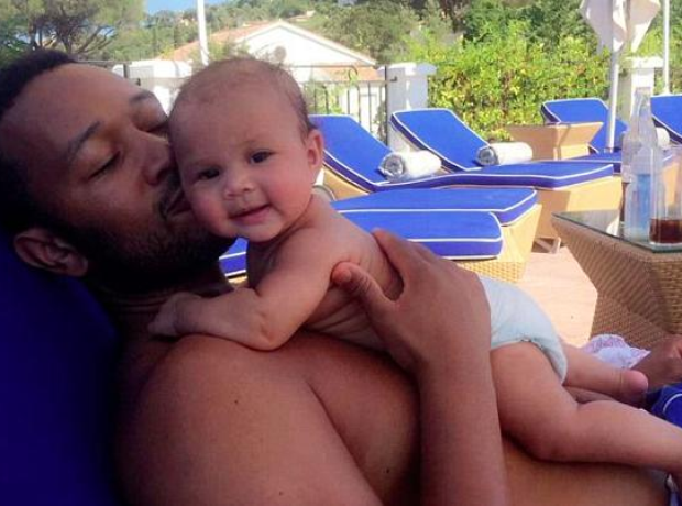John Legend and baby Luna enjoy cuddles
