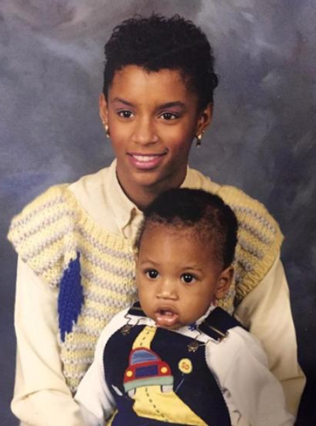 Trey Songz and mother 