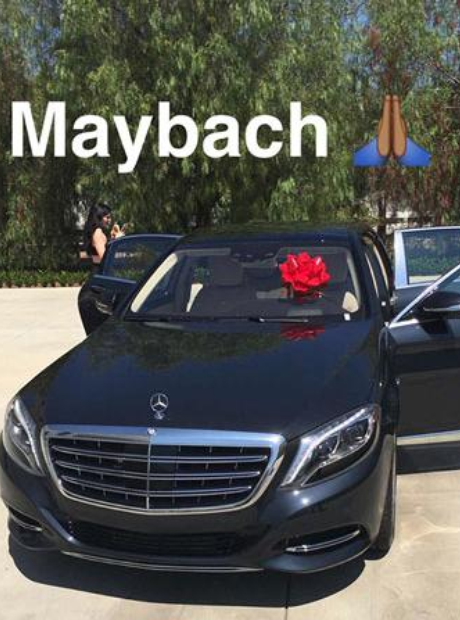Kylie Jenner with her Maybach
