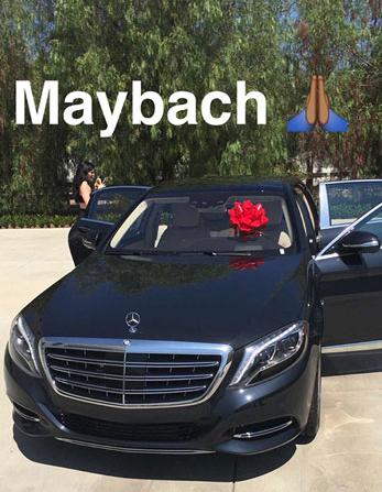 Kylie Jenner with her Maybach
