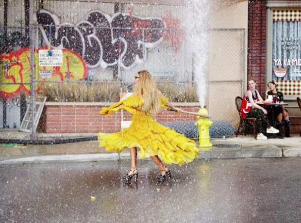 Beyonce on the set of Lemonade