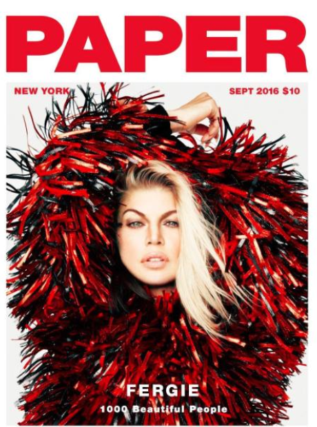 Fergie on cover of Paper Magazine