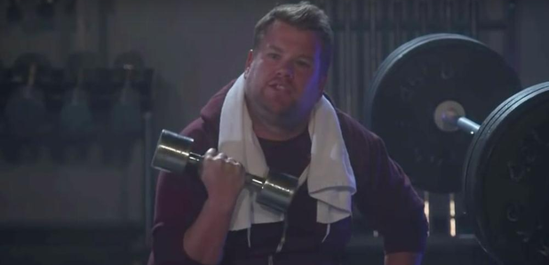 James Corden in the gym