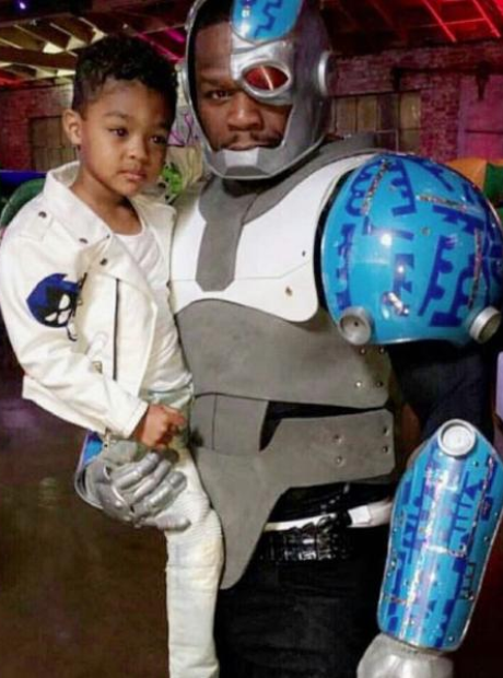50 Cent dressed as cyborg