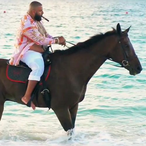 DJ Khaled riding horse