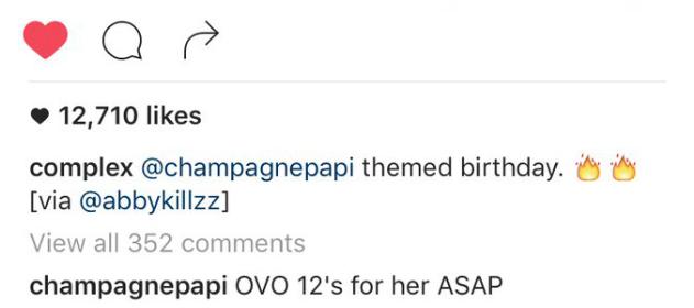 Drake Instagram Comment