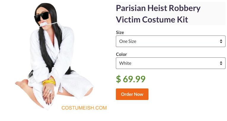 Kim Kardashian Paris Robbery Halloween Outfit