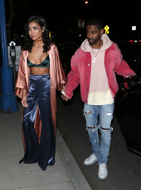 Big Sean and Jhene Aiko arrive at Kendall Jenners