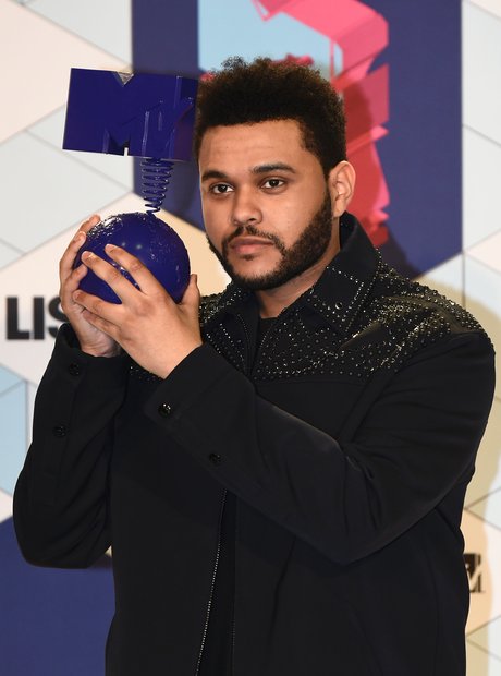 The Weeknd holding MTV EMA Award