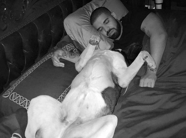 Drake and his dog, Diamond.