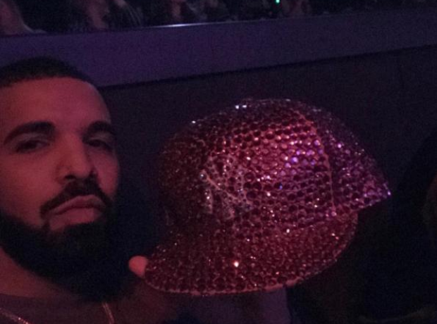 Drake with JLo's diamond cap