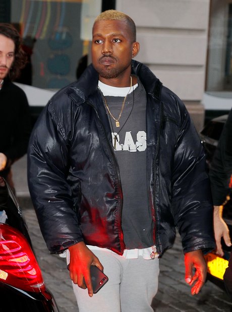 Kanye West steps out with new blonde hair