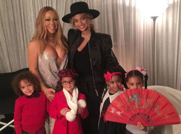 Mariah Carey and Beyonce with their children
