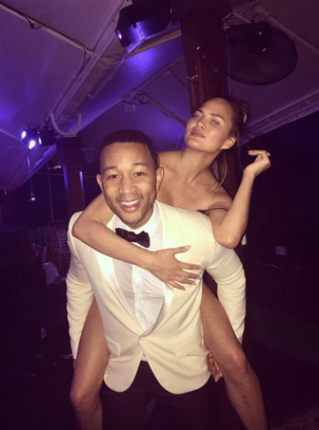 John Legend and Chrissy Teigan on New Year's Eve
