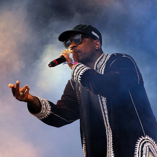 Skepta performing at Glastonbury