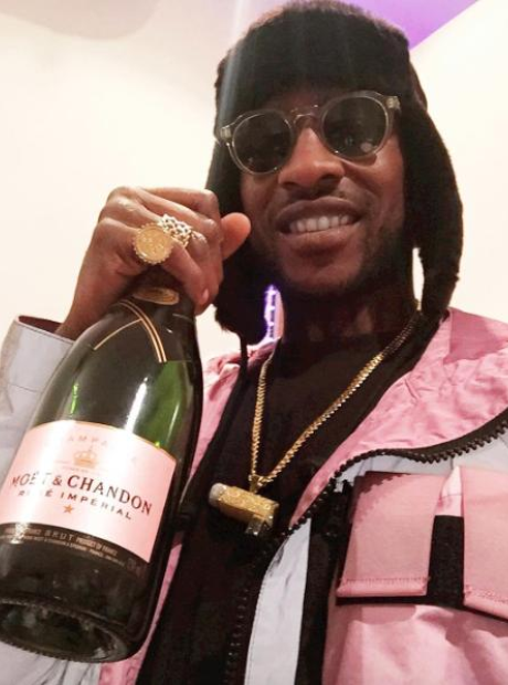 Skepta celebrating his BRIT nomination