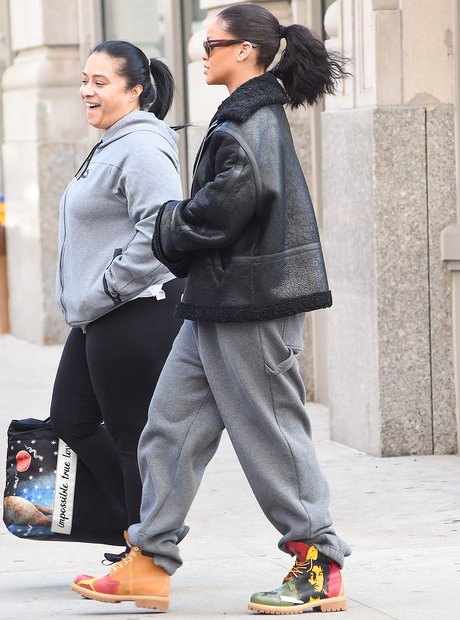 Rihanna was spotted rocking a pair of custom made Bob Marley