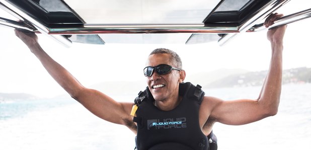 Barack Obama on holiday on Necker Island