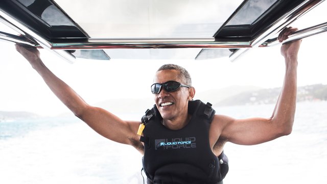 Barack Obama on holiday on Necker Island