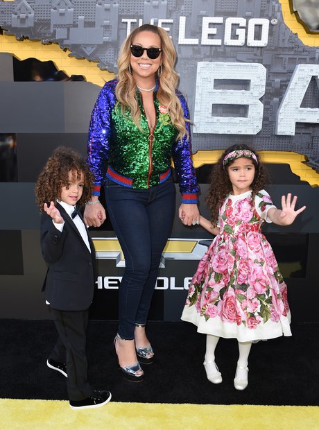 Mariah Carey and children at Lego Batman premiere