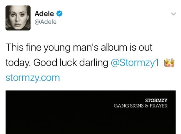 Adele tweeted Stormzy