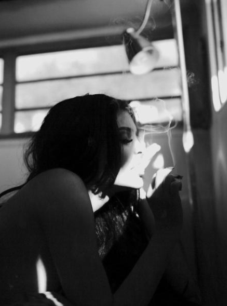Kylie Jenner smoking a cigarette