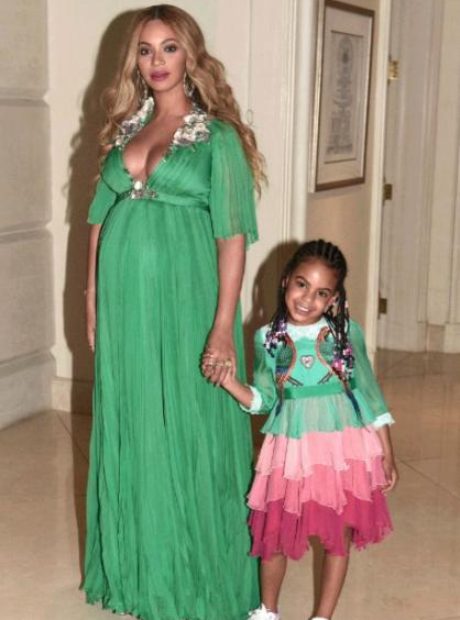 Beyonce and Blue Ivy at the Beauty and the Beast