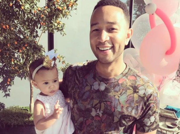 John Legend and his daughter Luna at Easter