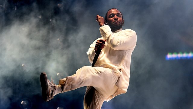 Kendrick Lamar performing at Coachella 2017