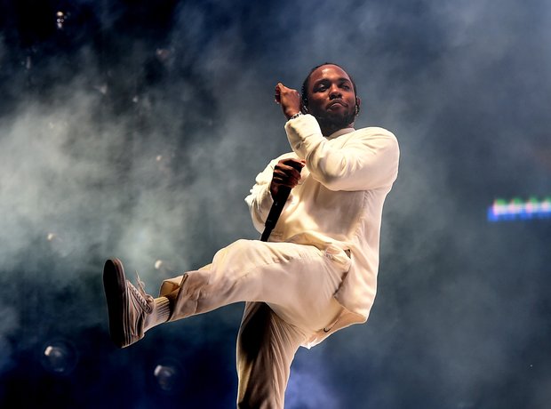 Kendrick Lamar performing at Coachella 2017