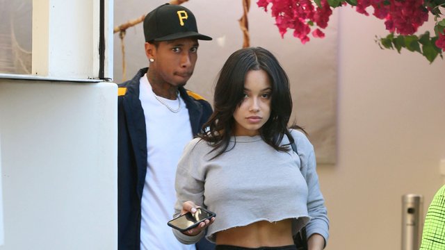 Tyga with Kylie Jenner look a like girlfriend