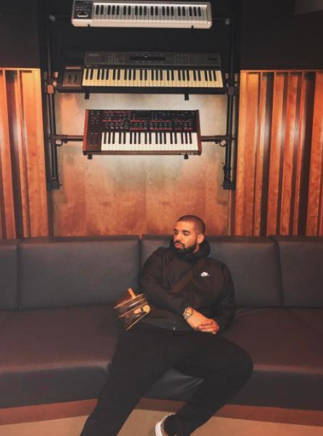Drake in Noah '40' Shebib's studio