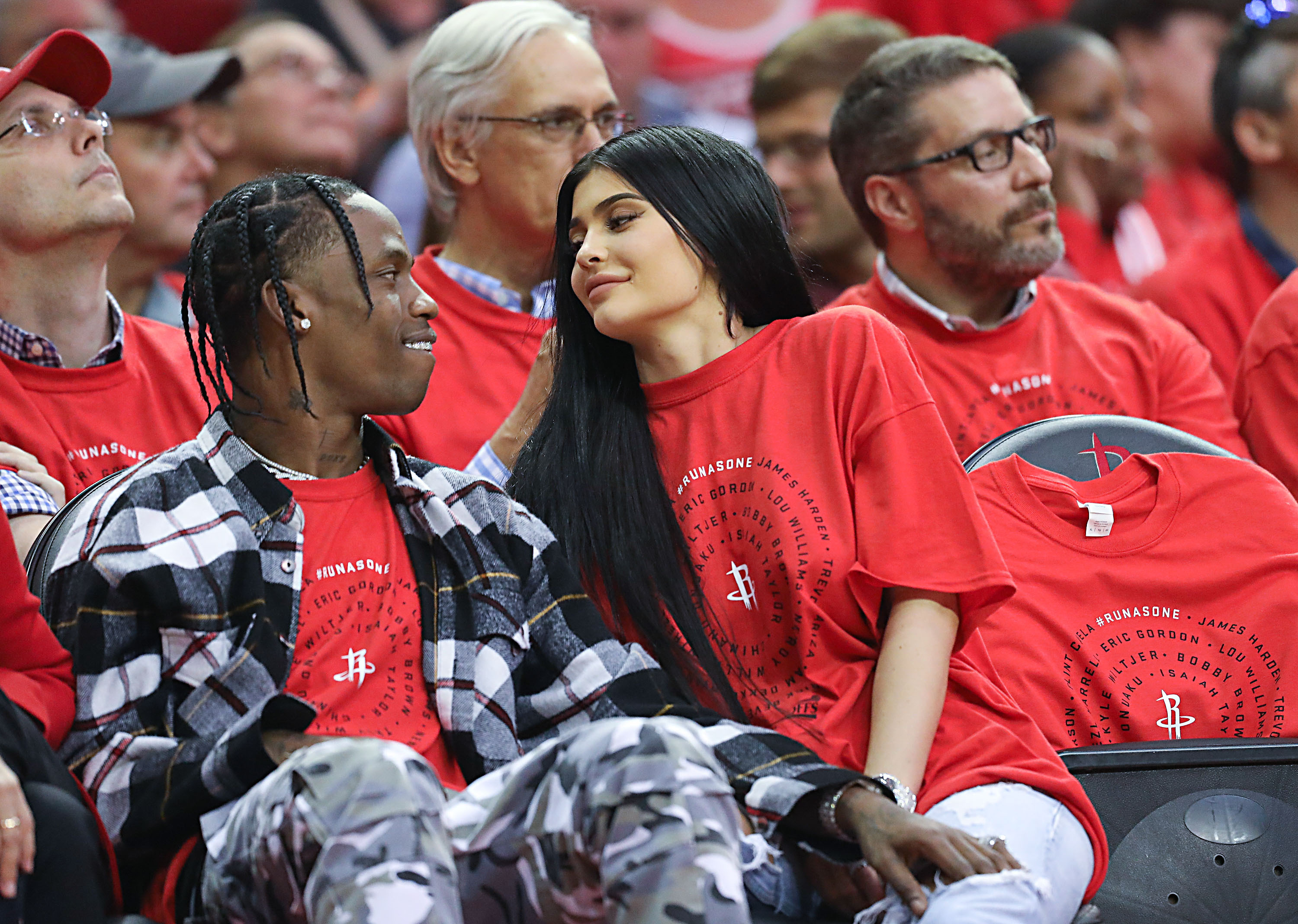 Travis Scott and Kylie Jenner at Rockets Game