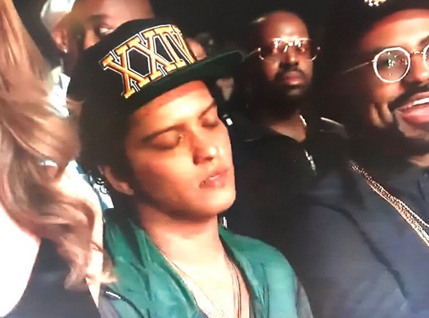 Bruno Mars asleep at BET Awards
