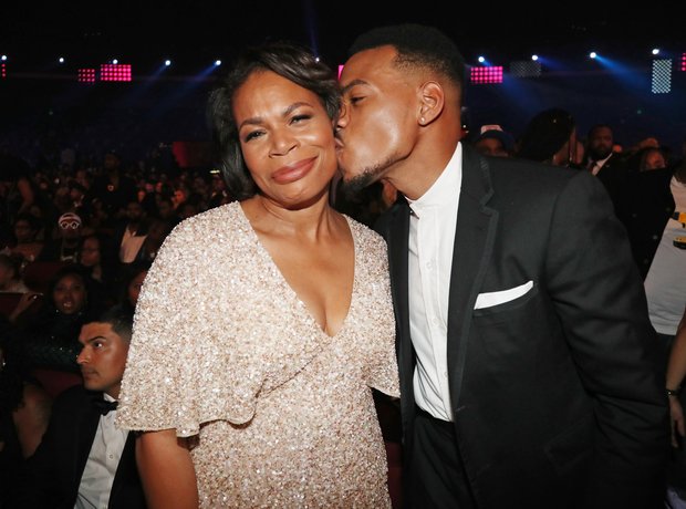 Lisa Bennett (L) and Chance the Rapper at 2017 BET