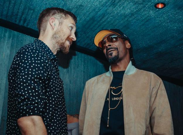 Calvin Harris album launch party with Snoop Dogg