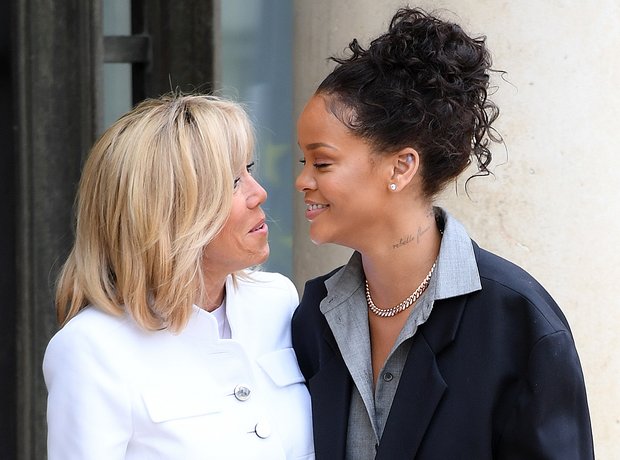 Rihanna and Brigitte Macron