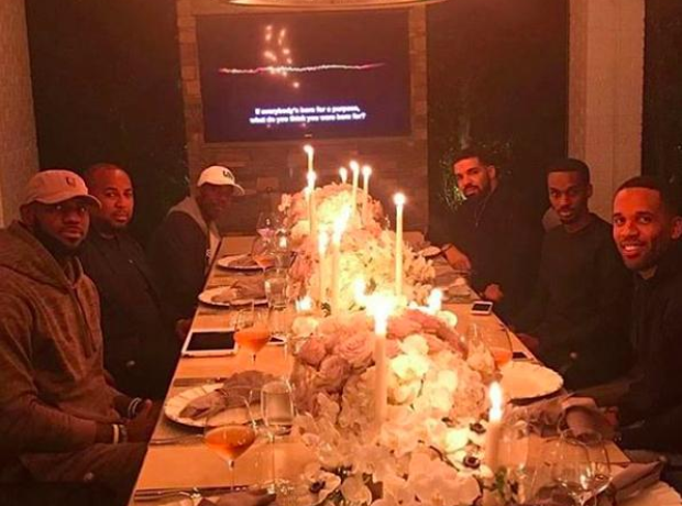 Drake at dinner