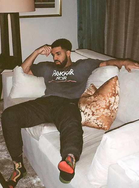 Drake Wearing Rihanna Socks