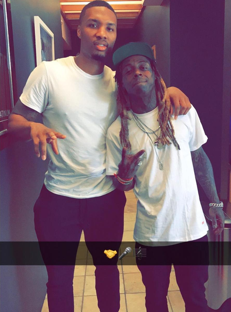 3 weezy was also joined by basketball player damian lillard - li!   l wayne instagram following