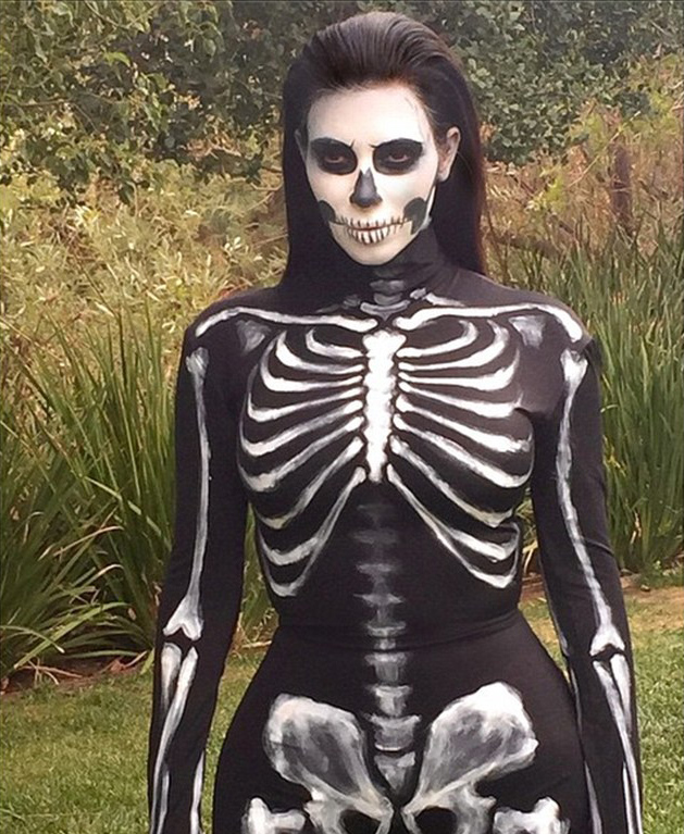 Kim Kardashian as a skeleton