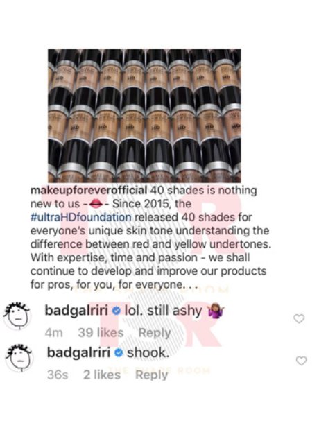 Rihanna MakeupForever Response Instagram