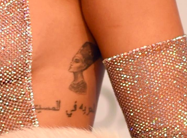 rihanna queen nefertiti tattoo 1506434042 view 0