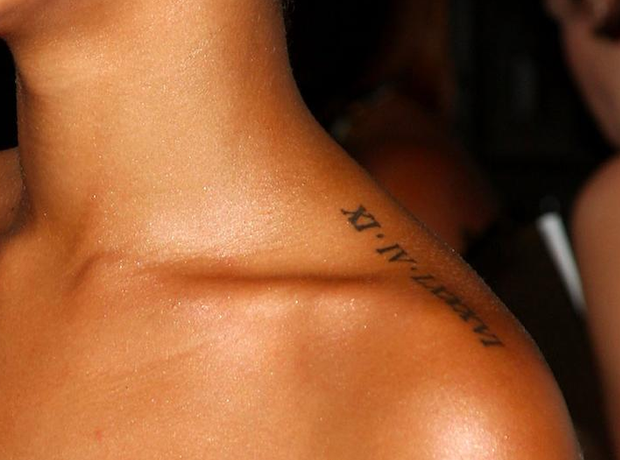 Rihanna shoulder tattoo