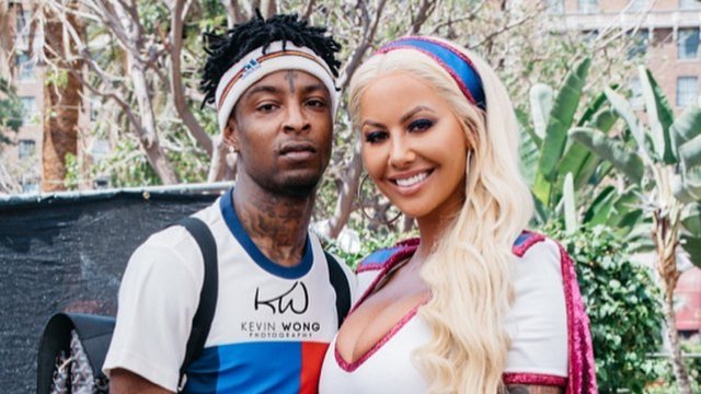21 Savage and Amber Rose at Rolling Loud Festival